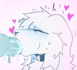 blue_blush closed_eyes friends kit_community kit_community_v2 male/female mixi_bunny mixi_bunny_(character) sucking sucking_penis suffocation sweat white_fur