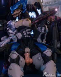 3_fingers 3d_(artwork) absurd_res alien anthro anthro_on_top anthro_penetrated armor balls blep bodily_fluids bodysuit breasts chair_position clothed clothed_sex clothing colored cum cum_in_vagina cum_inside digital_media_(artwork) digitigrade drooling duo erection exposed_breasts faceless_character faceless_human faceless_male female female_anthro female_on_human female_on_top female_penetrated fingers from_behind_position full_armor genital_fluids genitals gun halo_(series) hand_on_chest head_grab headgear helmet hi_res holding_gun holding_object holding_ranged_weapon holding_weapon human human_on_anthro human_on_bottom human_penetrating human_penetrating_anthro human_penetrating_female ibie'shan interspecies kig-yar light_body light_skin male male/female male_human male_on_anthro male_on_bottom male_penetrating male_penetrating_anthro male_penetrating_female mammal microsoft needler nipples non-mammal_breasts on_bottom on_top open_bodysuit open_crotch penetration penile penile_penetration penis penis_in_vagina ranged_weapon saliva scales scalie sex sharp_teeth silent_sfm skinsuit spartan_(halo) tan_body tan_scales teeth tight_clothing tongue tongue_out vaginal_penetration vulva weapon wrist_grab xbox_game_studios xenophilia yellow_eyes
