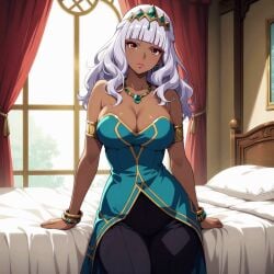ahegao_ai ai_assisted ai_generated animated animated_image crossing_legs ecchi female female_focus female_only league_of_legends massage qiyana_yunalai riot_games self_fondle