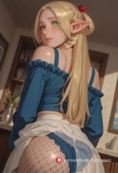 1girl 1girls ai_generated ass ass_focus beautiful blonde_hair blush booty breasts busty cassypics curvy cute dungeon_meshi elf elf_ears elf_female elf_girl erotic fanart female fishnets fit fit_body fit_female green_eyes hair_ornament heavy_blush high_quality highres hot hourglass_figure long_eyelashes marcille_donato naked navel nude parted_lips patreon petite puffy_lips puffy_nipples round_ass round_breasts round_butt see-through see-through_clothing sexy skirt_lift skirt_up slim slim_female slim_girl slim_waist stomach thick thick_ass thick_legs thick_thighs upskirt waifu wet wet_body wide_hips