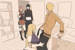 blonde_hair boruto:_naruto_next_generations caught caught_in_the_act clothing female indy_riquez ino_yamanaka male naruto sai sakura_haruno uzumaki_naruto whiskers yellow_hair zipper_down