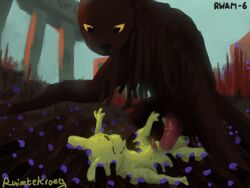 anal anal_sex animal_genitalia animal_penis balls black_body black_eyes black_fur digital_media_(artwork) duo erection feral fur genitals half-erect hi_res large_insertion long_fur looking_at_another male male/male male_penetrated male_penetrating male_penetrating_male mammal medial_ring monk_(rain_world) outside penetration penile penile_penetration penis pink_penis questionable_consent rain_deer_(rain_world) rain_world restrained restrained_by_tentacles risky_sex ruimtekroeg sex size_difference slugcat smaller_penetrated stare tail tapering_penis tentacle text videocult worm_grass_(rain_world) yellow_body yellow_sclera