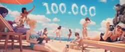 1other 3d 6+girls 9girls absurdres aged_down alternate_costume ana_amari ashe_(overwatch) asian ass back_muscles beach big_breasts bikini blender bob_(overwatch) bra breasts brigitte captain_amari cleavage cote_d'azur_widowmaker d.va dark-skinned_female dark_skin egyptian female female_only highres indian large_breasts latina lifeguard_tracer mercy multiple_girls one-piece_swimsuit overwatch pharah robot sombra swimsuit tattoo thong time_paradox topless tracer widowmaker yeero