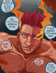 age_difference begging_for_sex big_muscles big_sub big_sub_small_top boku_no_hero_academia craving_cock daddy daddy_and_twink endeavor_(boku_no_hero_academia) endeavor_(my_hero_academia) french_text gay hawks_(boku_no_hero_academia) hawks_(my_hero_academia) humiliation in_heat keigo_takami kneeling looking_at_viewer mature_male muscular_male my_hero_academia pov pov_eye_contact submissive_male text text_bubble todoroki_enji yaoi
