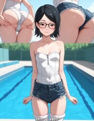 ai_generated anime_girl ass ass_focus blush boruto:_naruto_next_generations cute cute_girl female hentai multiple_views naruto_(series) nipples petite petite_body petite_breasts petite_female sarada_uchiha shy small_breasts solo_female spread_ass spread_pussy teen teen_girl teenage_girl uncensored underwear uniwaifu wet_pussy