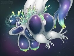 absurd_res alien anal anthro anus areola ass backsack balls big_breasts big_butt biped breasts female genitals glistening glistening_breasts glistening_butt green_anus green_areola hi_res huge_breasts huge_butt huge_thighs monster montgomery_glands nipples notmizuki nude puffy_anus raised_tail solo tail the_guardian_(ze_black) thick_thighs vulva