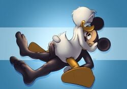 anatid anseriform anthro avian bird black_body cradling disney donald_duck duck duo feet foot_focus grinding_on_penis hi_res hug male male/male mammal mickey_mouse mickey_mouse_&_friends mickeyryona mouse murid murine rodent rubbing_crotch white_body wholesome wholesome_sex yaoi