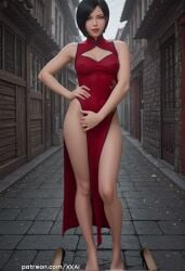 1girls 3d 3d_(artwork) 3d_animation ada_wong ai ai_art ai_generated ai_video animated animation asian asian_female black_hair breasts capcom chinese_clothes cleavage_cutout clothing_cutout dress dress_lift female female_only hairless_pussy light-skinned_female light_skin lipstick looking_at_viewer nipple_bulge pussy red_lipstick resident_evil resident_evil_2 resident_evil_4 short_hair shorter_than_10_seconds solo standing tagme vertical_video video xxai