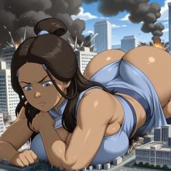 1girls ai_generated ass avatar_the_last_airbender big_ass big_breasts big_butt breasts city city_destruction clothed clothed_female dark-skinned_female dark_skin female female_focus female_only giantess giga_giantess katara large_ass large_boobs large_breasts large_butt memesrus1234 nickelodeon nicktoons solo solo_female solo_focus thick_thighs thighs water_tribe