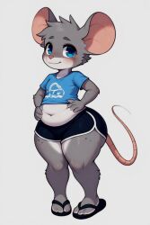 ai_generated belly mouse mouse_ears shortstack slightly_chubby wide_hips