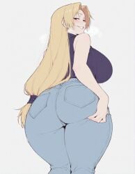 ai_generated ass astraart big_ass breasts female female_only heavy_breathing jujutsu_kaisen large_breasts naughty_face straight sweat sweatdrop sweating sweaty tagme very_sweaty yuki_tsukumo