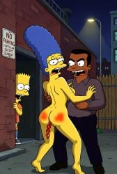 ai_generated anal_sex bart_simpson dark-skinned_male male marge_simpson milf mother ntr plug_(sex_toy) rape the_simpsons