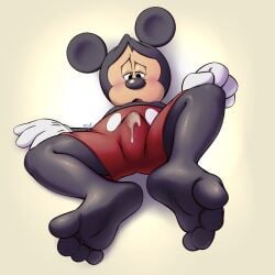 black_body bodily_fluids clothing cum cum_in_clothing cum_on_self cum_through_clothing disney feet foot_focus genital_fluids hi_res male mammal mickey_mouse mickey_mouse_&_friends mickeyryona mouse murid murine premature_ejaculation rodent solo wet wet_clothing