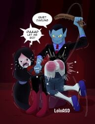 adventure_time angry anus ass bat belt belting bodily_fluids bottomwear bottomwear_down butt_slap cartoon_network clothed clothing corporal_punishment crying crying_with_eyes_open daughter daughter_(lore) demon duo fangs father father_(lore) father_and_child_(lore) father_and_daughter father_and_daughter_(lore) female genitals hi_res holding_down humanoid hunson_abadeer jeans_down leaf-nosed_bat loloasd lying_on_lap male mammal marceline_abadeer microbat noseless on_knee on_lap over_the_knee_spanking panties panties_down pants pants_down parent_(lore) parent_and_child_(lore) parent_and_daughter_(lore) partially_clothed pinned punishment punishment_spanking reddened_butt slap spank_marks spank_marks_on_ass spanked_butt spanking suit tears teeth underwear underwear_down vampire vampire_bat vulva yangochiropteran yelling