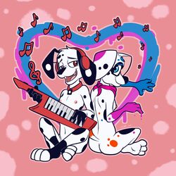 101_dalmatian_street 101_dalmatians 1:1 3_toes anthro bassy_wolfeh black_body black_fur blue_eyes brown_eyes canid canine canis collar d.j._(101_dalmatians) da_vinci_(101_dalmatians) dalmatian disney domestic_dog female fur hi_res holidays incest male mammal multicolored_body multicolored_fur nipples nude open_mouth spots spotted_body spotted_fur toes two_tone_body two_tone_fur valentine's_day white_body white_fur