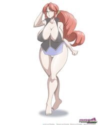 1girls big_breasts clothed_female elite_four feet female female_focus female_only glasses hair_tie long_hair lorelei_(pokemon) lorelei_(pokemon_frlg) mature_female miniskirt nintendo pokemon pokemon_frlg pokemon_lgpe pokemon_rgby red_hair riffsandskulls short_skirt skirt solo solo_female solo_focus