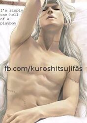 black_eyes gray_hair grey_hair male_only no_nipples stitches tagme undertaker_(kuroshitsuji)