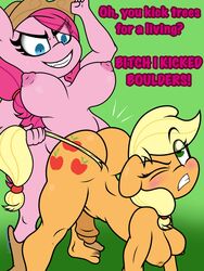 3:4 all_fours anthro anthro_on_anthro anthro_penetrated anthro_penetrating anthro_penetrating_anthro applejack_(mlp) ass big_breasts big_butt breast_size_difference breasts dialogue duo english_text equid equine friendship_is_magic furry gynomorph gynomorph/gynomorph gynomorph_penetrated gynomorph_penetrating gynomorph_penetrating_gynomorph hi_res horse intersex intersex/intersex intersex_penetrated intersex_penetrating intersex_penetrating_intersex lefthighkick mammal my_little_pony one_eye_closed penetration pinkie_pie_(mlp) pony profanity smooth_skin text