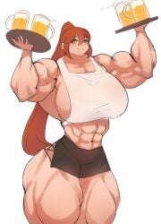abs bartender female huge_breasts musctonk muscular muscular_female