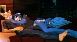 3d canon_couple couch cute fox_mccloud furry krystal love snuggling star_fox