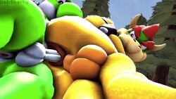 anal animated balls bara bowser dasharky3d gay male male/male male_only mario_(series) muscular muscular_male nintendo penis scalie sfm sound tagme testicles video yoshi