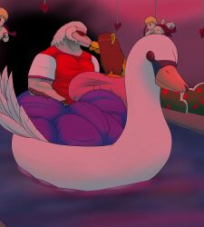 absurd_res alythewolfcat anaconda anthro argonian big_breasts big_bulge boa_(snake) boat boinae breasts bulge cobra cupid cutout doll duo female hair hair_over_eye heart_symbol hi_res huge_breasts huge_bulge huge_hips hybrid hyper hyper_breasts hyper_bulge lips male microsoft muscular muscular_male nuzzling reptile romantic romantic_couple scalie shatalg_(gorix16) snake swan_boat the_elder_scrolls thick_lips tunnel_of_love vehicle watercraft wide_hips