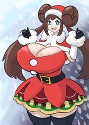 1girls alternate_breast_size alternate_costume alternate_outfit artist_request belt blue_eyes breasts brown_hair bursting_breasts christmas cleavage double_bun dress eye_contact female female_only gloves holiday_rosa huge_breasts human long_hair looking_at_viewer nintendo pokemon pokemon_bw2 pokemon_masters rosa_(pokemon) sketch smile solo source_request standing thick_thighs thighhighs twintails wide_hips