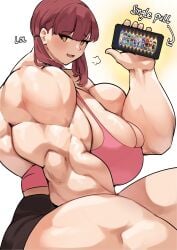 biceps female female_only gamer_girl genshin_impact huge_breasts hyper_muscles musctonk muscular muscular_female