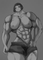 abs black_and_white female gigachad meme musctonk muscular muscular_female rule_63