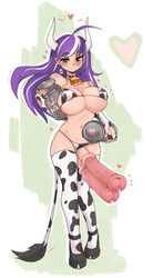 1futa animal_genitalia athletic athletic_futanari big_penis bikini blush blushing cleavage cow_horns cow_print cowbell cum cum_drip diphallia diphallism erection futa_only futanari horns horsecock horsecock_futanari huge_breasts human_with_animal_genitalia intersex lactation looking_at_viewer medial_ring melanie_santander multi_penis penis poduu purple_hair sheath solo symbol-shaped_pupils thighhighs vertical_diphallism