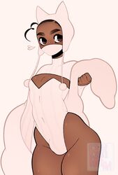 1boy bulge dark-skinned_femboy dark-skinned_male dark_skin docfriend face_mask femboy girly male male_only pinkpuff solo thick_thighs trap wide_hips