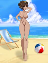 aged_up alternate_breast_size barefoot beach big_breasts breasts edit feet female junior1234 kyoffie league_of_legends long_legs naked nipples nude pool_party_series pool_party_taliyah riot_games solo taliyah tiptoes walking