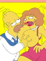 breast_grab breast_squeeze breast_sucking drunk folgore2010 homer_simpson huge_breasts maude_flanders maxtlat nipple_suck rape the_simpsons