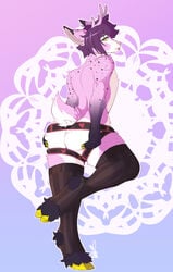 anthro ass blush hi_res lewdkitten male simple_background