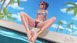 1boy 1girls barefoot cum cum_between_toes cum_on_feet dr-alu erection feet fiora_laurent foot_fetish footjob league_of_legends penis pool_party_fiora pool_party_series sunglasses swimsuit tinted_eyewear toes