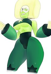 artist_name artist_signature big_breasts blonde_hair breasts cameltoe clothed clothed_female color eyebrows female female_only gem gem_(species) green_skin leotard midriff peridot_(gem) peridot_(steven_universe) sharp_teeth skexboo solo solo_female squaridot_(steven_universe) steven_universe steven_universe:_save_the_light thighs tights underboob visor watermark white_background