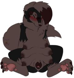 1girls absurd_res alpha_channel alternate_color blush chubby closed_eyes female furry hi_res latrice lycanroc melanistic midnight_lycanroc midnight_rampager multi_breast multi_nipple nintendo nipples pokémon_(species) pokemon pokemon_sm pregnant pussy shiny_pokemon thick_thighs video_games wide_hips