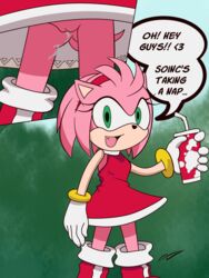 3:4 absurd_res after_sex amy_rose beverage bodily_fluids bottomless clothed clothing comic cum cum_inside cute_fangs eulipotyphlan female genital_fluids hedgehog hi_res kamperkiller_(artist) mammal no_panties pussy pussy_juice pussy_juice_drip soda sonic_(series) sonic_the_hedgehog sonic_the_hedgehog_(series) talking_to_viewer upskirt