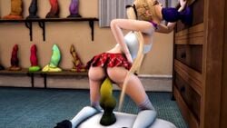 1girls 3d anal anal_masturbation anal_penetration animated anus ass bad_dragon blonde_hair blush choker collar cute dead_or_alive deepthroat dildo eye_contact fellatio female female_only glasses large_penis long_penis looking_at_viewer lordaardvark marie_rose masturbation moaning monster_cock no_sound oral penetration pussy skirt socks source_filmmaker stockings swallowing thighhighs throat_bulge throat_fuck throat_training twintails vaginal_penetration video