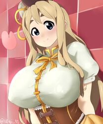 1girls absurd_res big_breasts blonde_hair blue_eyes blush boobs breasts curvaceous curvy curvy_body curvy_female curvy_figure eyebrows female female_only heart highres huge_breasts human human_only k-on! keigi_(artist) light-skinned_female light_skin long_hair mahou_shoujo_madoka_magica mami_tomoe puella_magi_madoka_magica puffy_short_sleeves smile solo solo_female tomoe_mami tomoe_mami_(cosplay) tsumugi_kotobuki_(k-on!) white_skin young