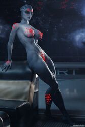 1girls 3d areolae asari big_breasts blender breasts female female_only gina_cale_(shizzyzzzzzz) large_breasts looking_at_viewer mass_effect nipples oc original_character shizzyzzzzzz solo