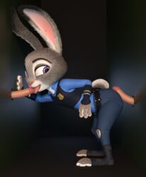 1girls 3d anthro ass buckteeth bunny bunny_ears bunny_girl bunny_tail chickenass clothed clothing cute disney eyelashes fellatio female fur furry genitals glory_hole grey_fur hi_res imminent_deepthroat judy_hopps lagomorph leporid licking licking_penis mammal multicolored_ears oral oral_sex penile penis petite police_uniform policewoman purple_eyes rabbit rubbing_penis sex sex_toy smaller_female tongue tongue_out two_tone_fur white_fur zootopia