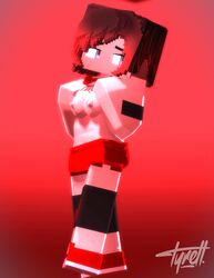 1girls 3d breasts breasts_out clothed_female crossover female hi_res mine-imator minecraft patreon pinup ruby_rose rwby shirt_lift silver_eyes solo solo_female solo_focus straight tagme tyiscrazy