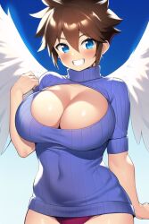 ai_generated angel angel_wings blue_eyes brown_hair female genderswap_(mtf) kid_icarus kid_icarus_uprising nai_diffusion nintendo pit pit_(kid_icarus) rule_63 stable_diffusion