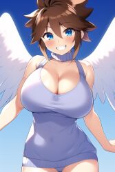 ai_generated angel angel_wings blue_eyes brown_hair female genderswap_(mtf) kid_icarus kid_icarus_uprising nai_diffusion nintendo pit pit_(kid_icarus) rule_63 stable_diffusion