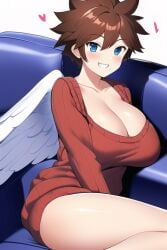 ai_generated angel angel_wings blue_eyes brown_hair female genderswap_(mtf) kid_icarus kid_icarus_uprising milf nai_diffusion nintendo pit pit_(kid_icarus) rule_63 stable_diffusion