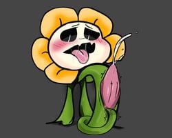 1boy 5:4 black_sclera bodily_fluids cum drooling edit flora flora_fauna flower flowey_the_flower game_(disambiguation) genital_fluids male male_only masturbation penis plant saliva skeles slit solo source_request squishyboiedits tongue tongue_out undertale video_games young