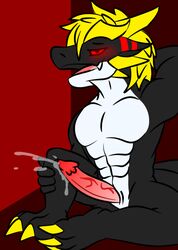 anthro bodily_fluids cum dragon erection genital_fluids genitals male male_only opstah opstah_(characters) penis solo