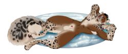 armpit_hair body_hair felid fluffy forebucks forepawz happy hi_res leopard male_only mammal nude pantherine romp sindaj snow spots transformation winter