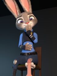 3:4 3d anthro chickenass clothed clothing digital_media_(artwork) dildo disney feet female foot_fetish foot_play footjob fur genitals hi_res judy_hopps lagomorph leporid mammal penis purple_eyes rabbit sex sex_toy toes zootopia